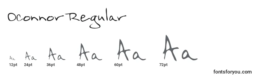Tamaños de fuente OconnorRegular