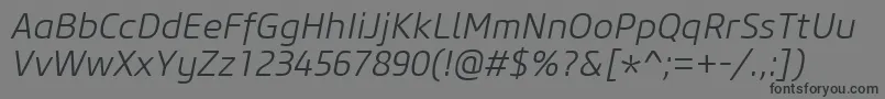 CoreSansM35LightItalic Font – Black Fonts on Gray Background