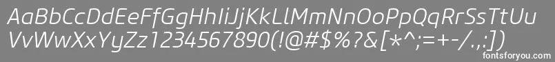 CoreSansM35LightItalic Font – White Fonts on Gray Background