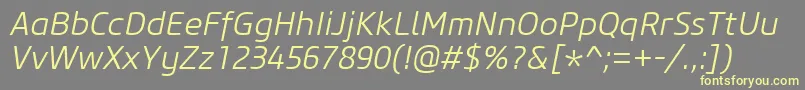 CoreSansM35LightItalic Font – Yellow Fonts on Gray Background