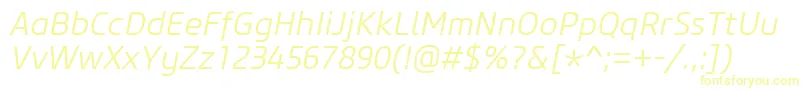 Czcionka CoreSansM35LightItalic – żółte czcionki
