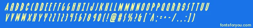 Grendelsmothertitleital Font – Yellow Fonts on Blue Background