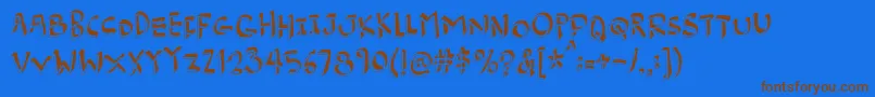 Burgerfrogdemo Font – Brown Fonts on Blue Background