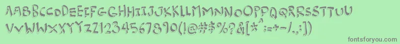Burgerfrogdemo-Schriftart – Graue Schriften auf grünem Hintergrund