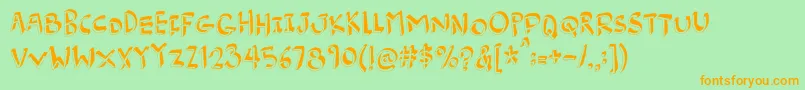 Burgerfrogdemo Font – Orange Fonts on Green Background