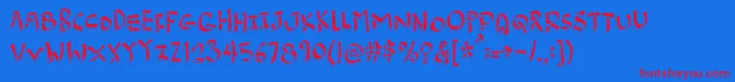 フォントBurgerfrogdemo – 赤い文字の青い背景
