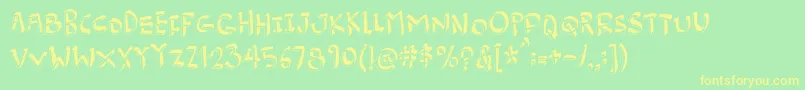 Burgerfrogdemo Font – Yellow Fonts on Green Background