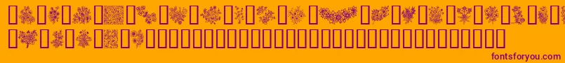 InYourGarden-Schriftart – Violette Schriften auf orangefarbenem Hintergrund