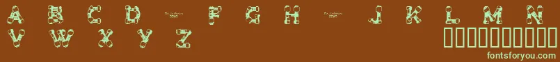 Шрифт CfboltandnutsRegular – зелёные шрифты на коричневом фоне