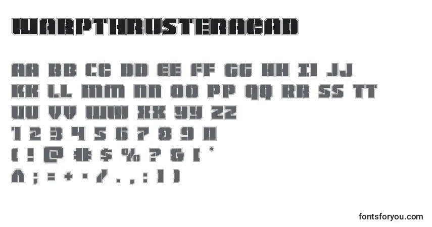 Schriftart Warpthrusteracad – Alphabet, Zahlen, spezielle Symbole
