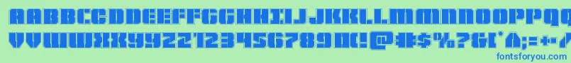 Warpthrusteracad Font – Blue Fonts on Green Background