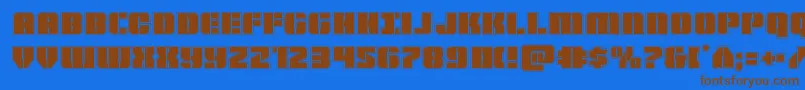 Warpthrusteracad Font – Brown Fonts on Blue Background