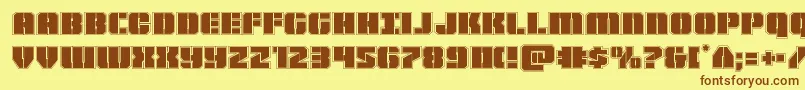 Warpthrusteracad Font – Brown Fonts on Yellow Background