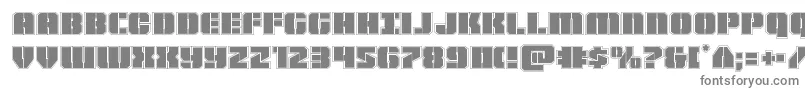 Warpthrusteracad-Schriftart – Graue Schriften auf weißem Hintergrund