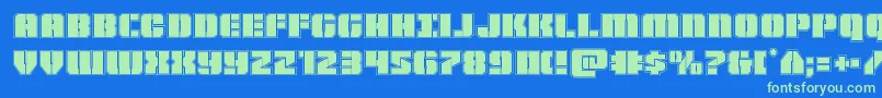 Warpthrusteracad Font – Green Fonts on Blue Background