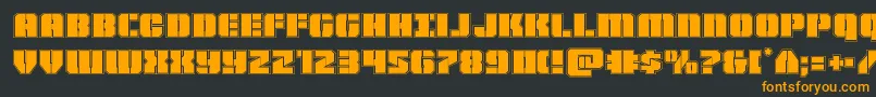 Warpthrusteracad Font – Orange Fonts on Black Background