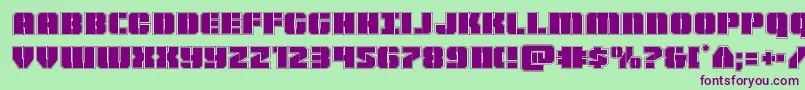 Warpthrusteracad Font – Purple Fonts on Green Background