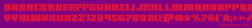 Warpthrusteracad Font – Red Fonts on Purple Background