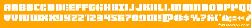 Warpthrusteracad Font – White Fonts on Orange Background