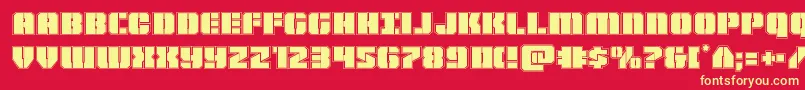 Warpthrusteracad Font – Yellow Fonts on Red Background