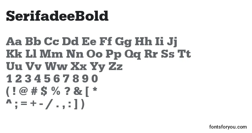 Fuente SerifadeeBold - alfabeto, números, caracteres especiales