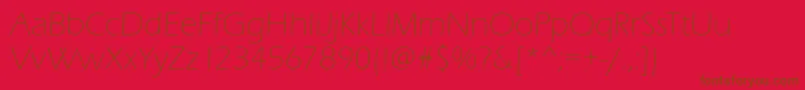 EnnisLightRegular-Schriftart – Braune Schriften auf rotem Hintergrund