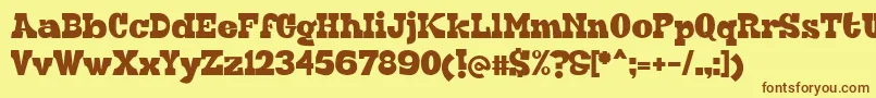 Hardblock Font – Brown Fonts on Yellow Background