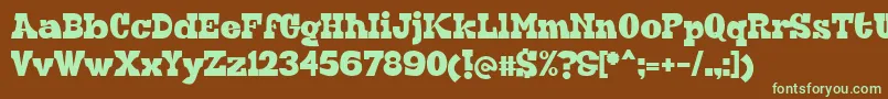 Hardblock Font – Green Fonts on Brown Background