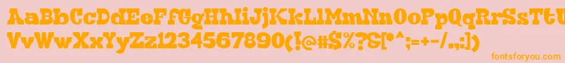 Hardblock Font – Orange Fonts on Pink Background