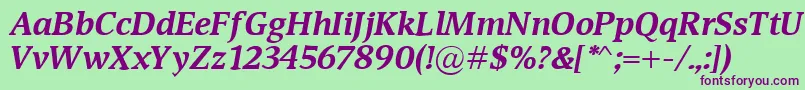 DevinBolditalic Font – Purple Fonts on Green Background