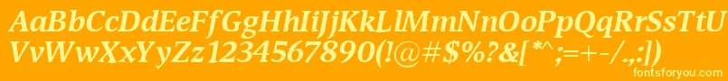 DevinBolditalic Font – Yellow Fonts on Orange Background