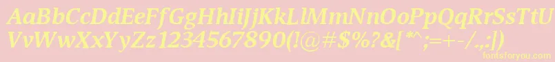 DevinBolditalic Font – Yellow Fonts on Pink Background