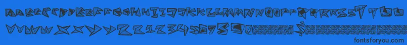 Foldline Font – Black Fonts on Blue Background