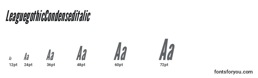 LeaguegothicCondenseditalic Font Sizes