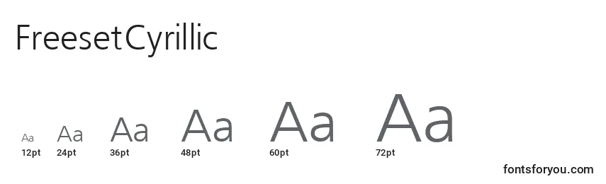 FreesetCyrillic Font Sizes