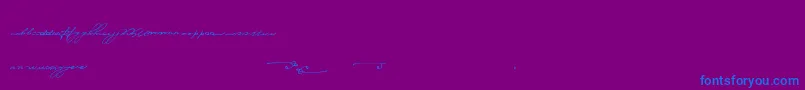 フォントJerseyStories – 紫色の背景に青い文字