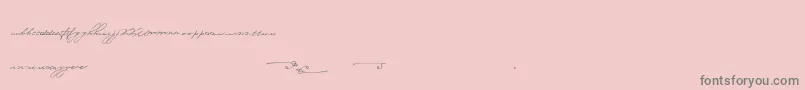 フォントJerseyStories – ピンクの背景に灰色の文字