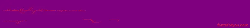 フォントJerseyStories – 紫の背景に赤い文字