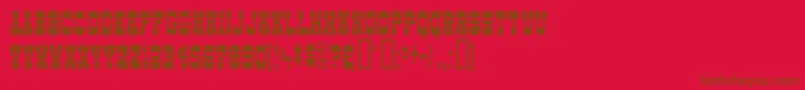 DryGoodsNarrowJl Font – Brown Fonts on Red Background
