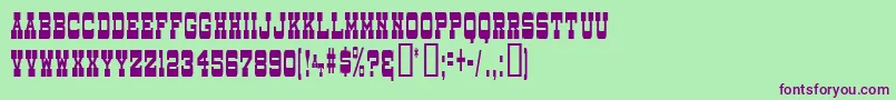 DryGoodsNarrowJl Font – Purple Fonts on Green Background