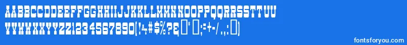 フォントDryGoodsNarrowJl – 青い背景に白い文字