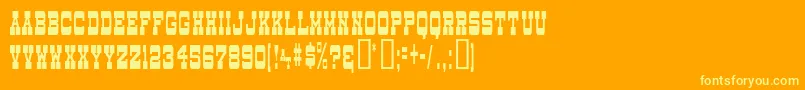 Шрифт DryGoodsNarrowJl – жёлтые шрифты на оранжевом фоне