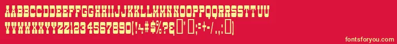 DryGoodsNarrowJl Font – Yellow Fonts on Red Background