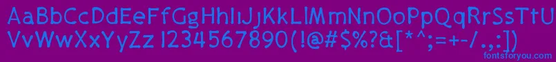 フォントPajamapants – 紫色の背景に青い文字