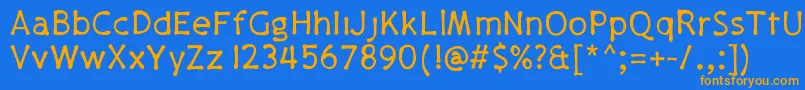 Pajamapants Font – Orange Fonts on Blue Background