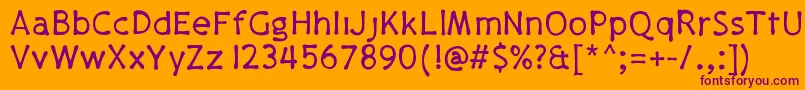 Pajamapants Font – Purple Fonts on Orange Background