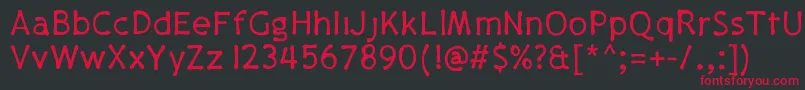 Pajamapants Font – Red Fonts on Black Background