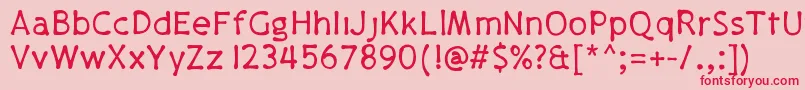 Pajamapants Font – Red Fonts on Pink Background