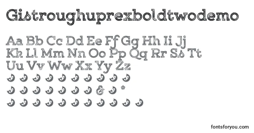 Schriftart Gistroughuprexboldtwodemo – Alphabet, Zahlen, spezielle Symbole