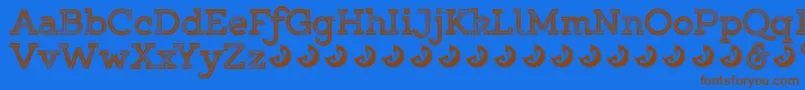 Gistroughuprexboldtwodemo Font – Brown Fonts on Blue Background